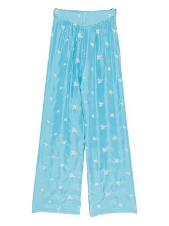 Forte_Forte Blue Embroidered Silk Trouser