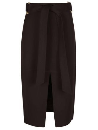 Elisabetta Franchi Knee Length Belted Slit Skirt