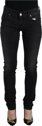 Acht Low Waist Straight Denim Pants - Dames - Slim Fit Jeans - Zwart - W26 - Denim - Jeans