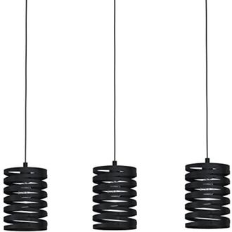 Eglo Eglo - Lampadario a Sospensione Contemporaneo Cremella Acciaio Nero 3 Luci E27