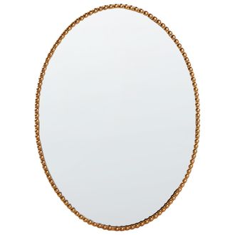 Beliani Espejo De Pared Dorado 83 X 57 Cm Marco Adornado Ovalado Decorativo Ouvea