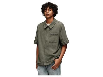 UGG Devyn Short Sleeve Shirt Mens Clothing Green Grey : 2XL, Cotton/Polyester