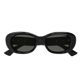 Gucci Sunglasses, female, Black, Size: 53 MM Oval Sunglasses