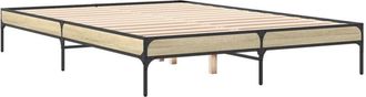 vidaXL Vidaxl - Estructura cama madera ingeniería metal roble Sonoma 150x200 cm