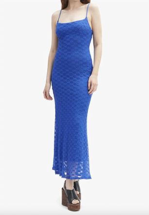 Bardot Adoni Mesh Midi Dress In Cobalt