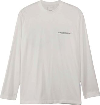 adidas Y-3 Logo Long Sleeve T-shirt Asia Sizing Core White JE9279