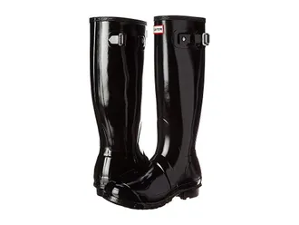 Hunter Original Tall Gloss Rain Boots Womens Shoes Black Gloss : 10 M, Rubber