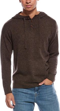 Brodie Button Up Wool & Cashmere-Blend Hoodie