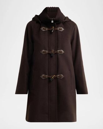 Cinzia Rocca Virgin Wool Toggle Hooded Coat