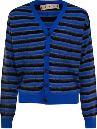 Marni Blue And Black Wool Knitwear