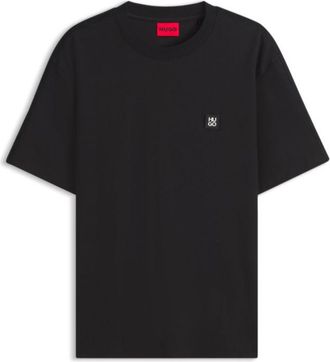 HUGO BOSS Interlock-cotton T-shirt with boucl&eacute; tape
