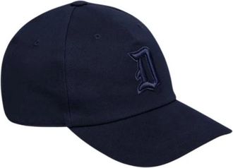 Dondup Canvas Baseball Cap - Heren - Petten - Blauw - ONE Size - Katoen - Accessoires