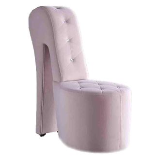 Best Master Furniture Tristram 19 Velvet High Heel Shoe Chair in Pink