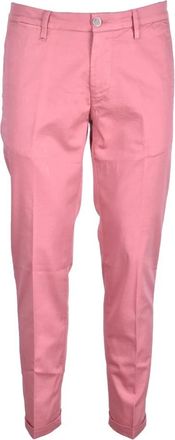 Re-hash Lyocell Katoenmix Elastische Broek - Heren - Chinos - Roze - W33 - Katoen - Broeken