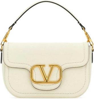Valentino Garavani Ivory Leather Alltime Shoulder Bag