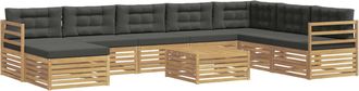 vidaXL Conjunto De Sof&aacute;s De Exterior 9 Uds. Blanco Y Antracita Vidaxl