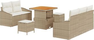vidaXL Vidaxl - Garden Sofa Set with Cushion 8 pcs Beige, Cream 80 x 80 x 71 cm