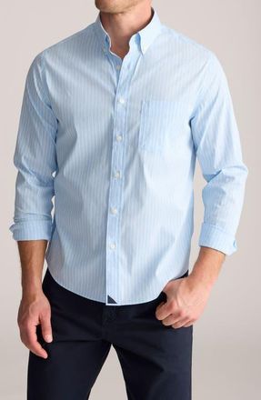 UNTUCKit Gutierrez Stripe CottonTek Performance Button-Down Shirt in Palace Blue at Nordstrom, Size Xx-Large