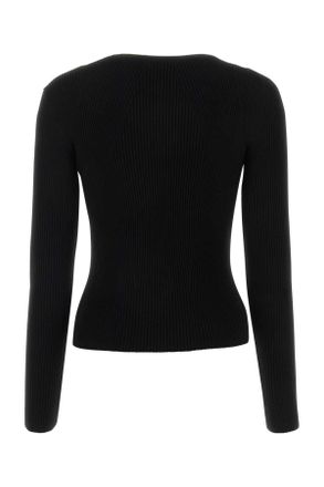 Alexander McQueen Womens Black Wool Blend Sweater Exterior: Polyester Maglieria