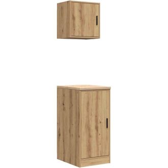 vidaXL Armarios 2 Uds Para Garaje Madera Ingenier&iacute;a Artesanal Roble Vidaxl