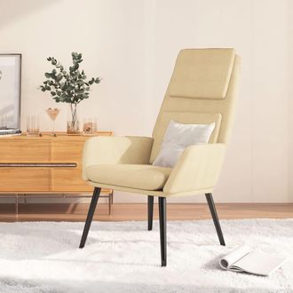 vidaXL Sill&oacute;n De Relax De Tela Color Crema Vidaxl