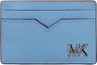 Michael Kors Edison logo-plaque card holder - men - Calf Leather - One Size - Blue