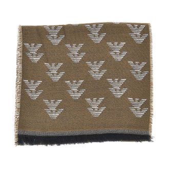 Emporio Armani Knitted scarf with Eagle motif Woman One Size