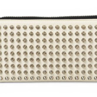 Christian Louboutin White Leather Long Wallet (Bi-Fold) (Pre-Owned)