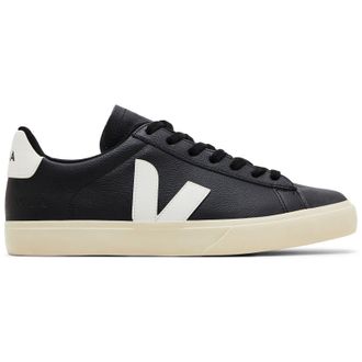 Veja Campo Chromefree Leather Womens Fashion Trainers - Black White - Size:UK 4.5