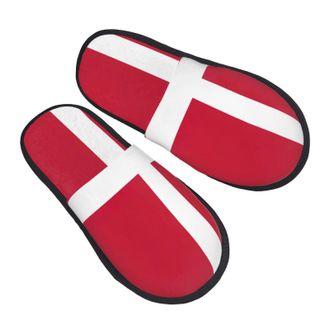 Generic Hotel Slippers Danish Flag Unisex Cotton Slippers Lightweight Cotton Slipper For Ladies Guest Room Women L