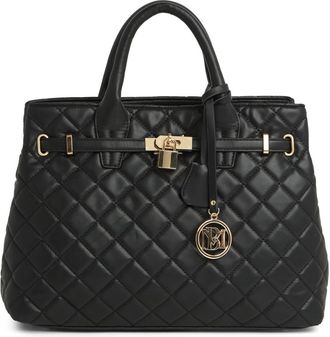 Badgley Mischka Large Diamond Quilted Tote Bag in Black at Nordstrom Rack