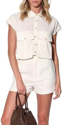 Walter Baker Bryce Crop Denim Top in Ivory at Nordstrom Rack, Size X-Large