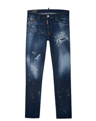 Dsquared2 Mens Twinphony Paint Splattered Jeans in Blue
