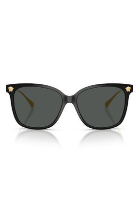 Versace 57mm Square Sunglasses in Black /Dark Grey at Nordstrom