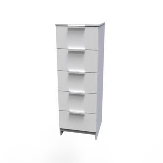 Welcome Furniture Paris Ready Assembled Tallboy Chest of Drawers with 5 Drawers - White Matt - Welcome Furniture | TJ Hughes