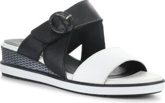 Bos. & Co. Asha Wedge Sandal in White/Black at Nordstrom, Size 10-10.5Us