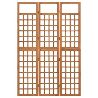 Berkfield Home 3-Panel Room Divider/Trellis Solid Fir Wood 121x180.5 cm in Brown