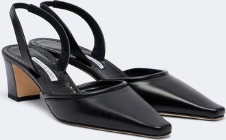 Manolo Blahnik Vendona leather slingback pumps