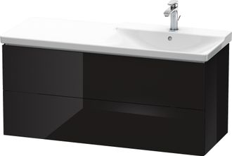 Duravit Duravit L-cube M&oacute;dulo Mural 1220mm De Ancho, Profundidad 481, 2 Cajones, Apto Para P3 Comfort Art&iacute;culo 233412, Lavabo A La Derecha, Color: Laca Negra 