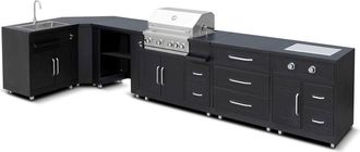 Oviala Cocina en forma con 6 elementos, incluyendo 2 módulos de cocción