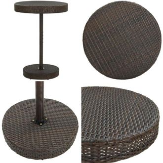 vidaXL Tavolo da Giardino Marrone 75,5x106 cm in Polyrattan - Tavolo in rattan - Tavolo allaperto