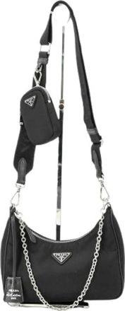 Prada Pre-owned Cross Body Bags, female, Black, Size: ONE SIZE Pre-owned Vintage Nylon Crossbody Bag