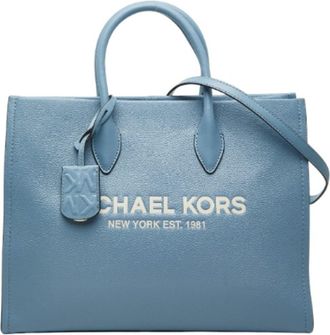 Michael Kors Blue Leather Handbag Shoulder Bag Tote Bag (Pre-Owned)