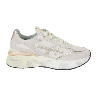 Premiata Sneakers, female, Beige, Size: 10 US Perforated Suede Sneakers