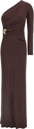 Elisabetta Franchi Asymmetrische maxi-jurk - Bruin