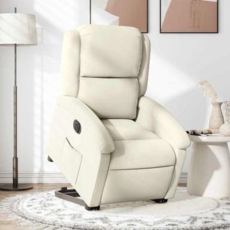 vidaXL Vidaxl - Sill&oacute;n El&eacute;ctrico Reclinable Elevable De Terciopelo Crema
