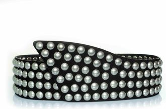 Isabel Marant Isabel Marant Womens, Lona studded waist belt in black Calf Leather - One Size