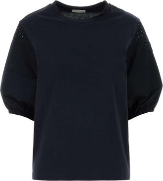 Moncler Black Solid Crew Neck T-Shirt
