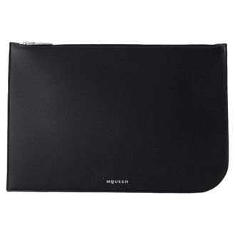 Alexander McQueen L Sling Crossbody - Alexander McQueen - Leer - Zwart