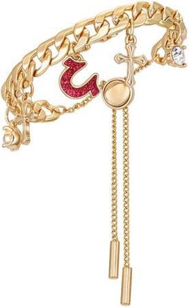 True Religion Horseshoe Cross Slider Bracelet in Gold Tone at Nordstrom, Size 10